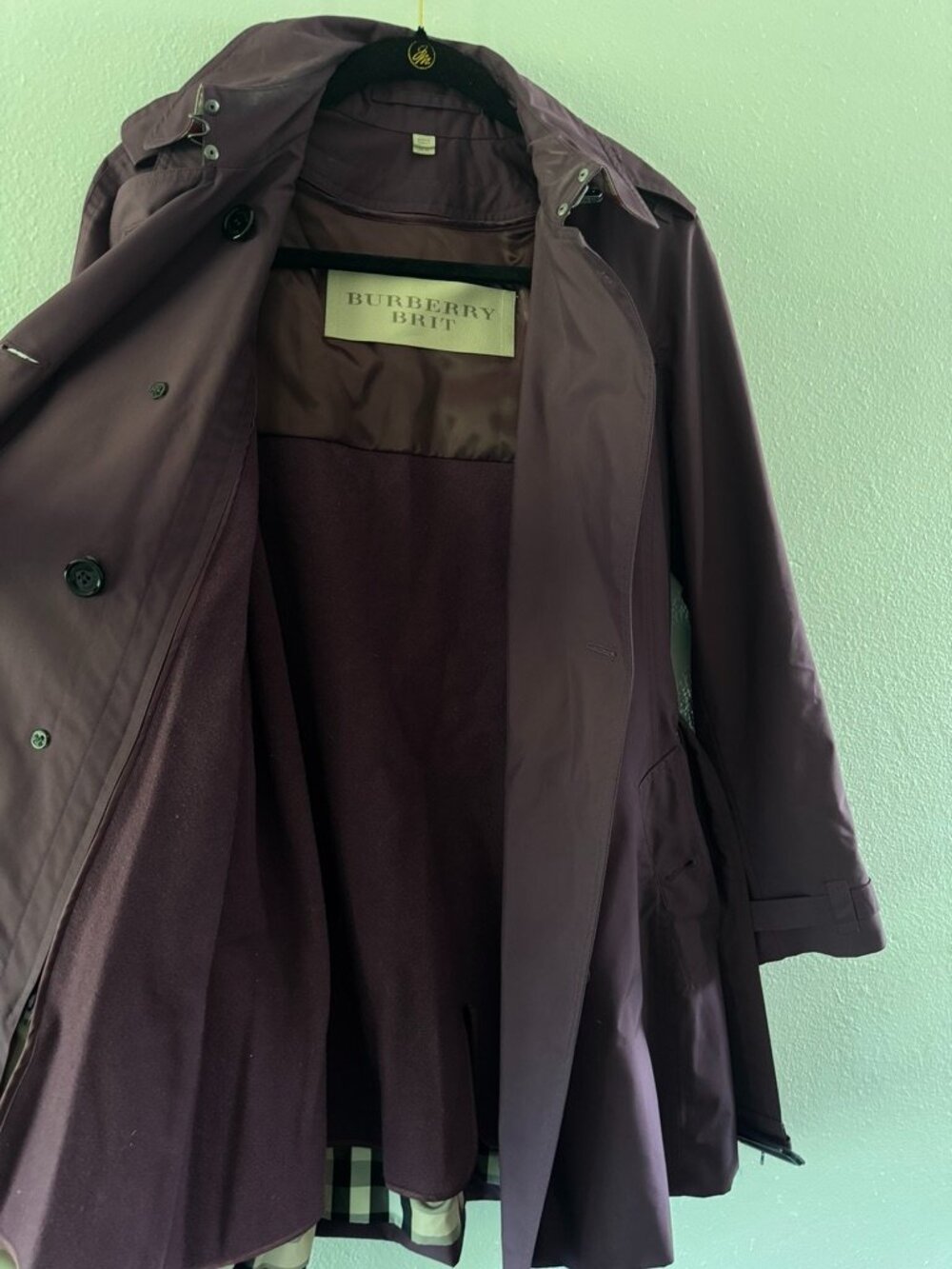 Purple Plum Burberry Trench Coat with Removable Interior - Picture 8 of 13